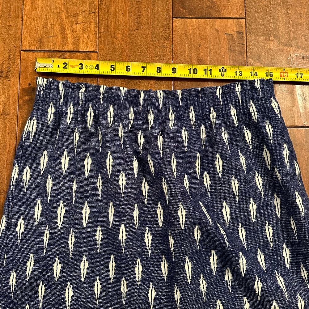 J. Crew Ikat Pull On Mid Length Lined Skirt Sz 8 - Picture 5 of 8
